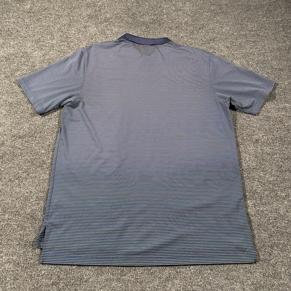 Peter Millar Summer Comfort Golf Polo Shirt Mens Large Striped Grand Cypress - Picture 6 of 8